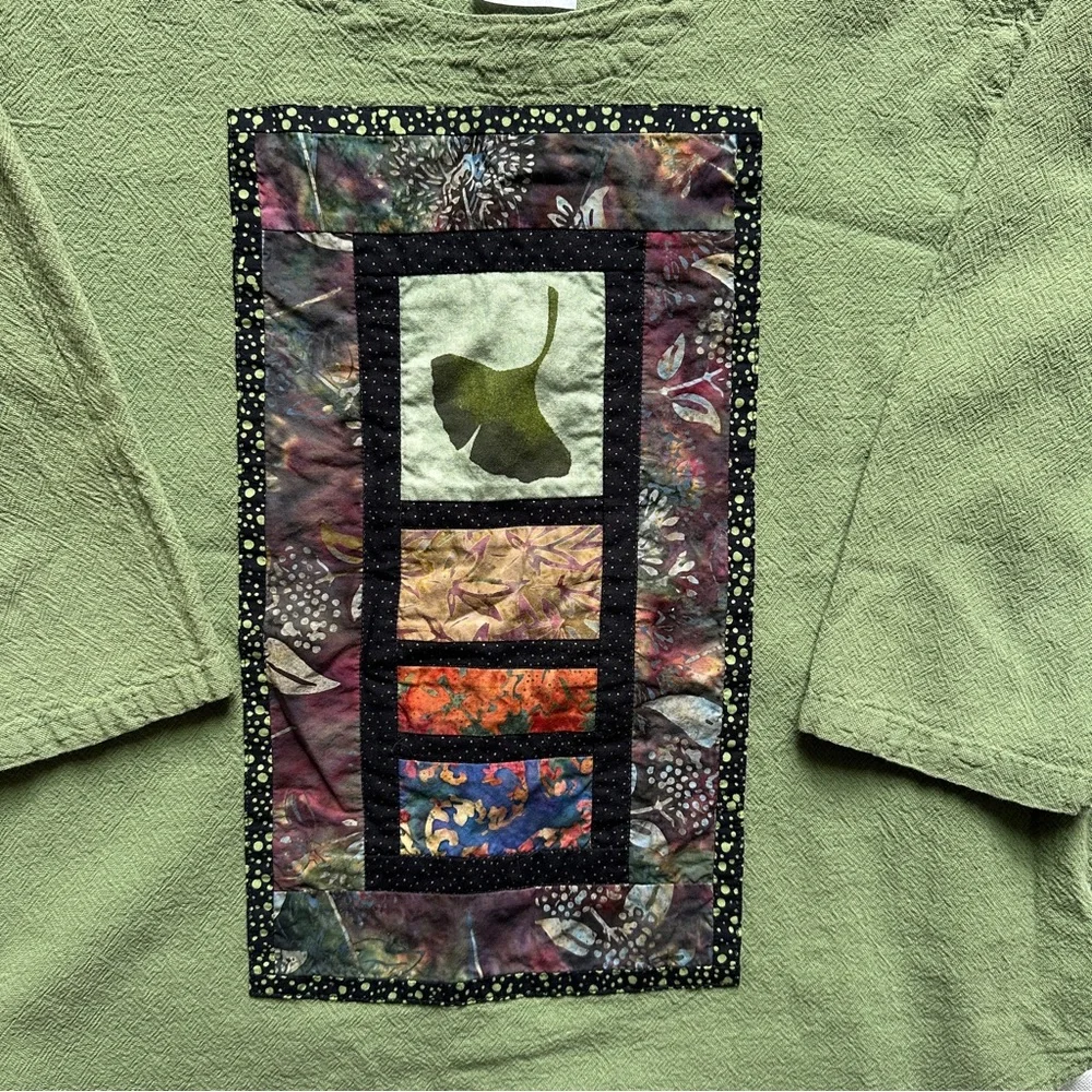 Brie Kriebel handmade boho cotton top with quilted design - Picture 3 of 5